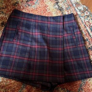 Plaid Navy and Red Skort - 90s Vibes